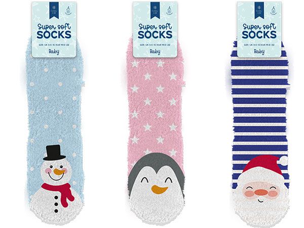 Farley Mill Baby Super Soft Cosy Festive Gripper Socks, Assorted Picked At Rando