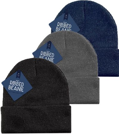 Farley Mill Mens Ribbed Beanie Hat...Assorted Colours